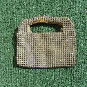 Vintage Czechoslovakia Rhinestone Art Deco Beaded Handbag Purse Czech Bag